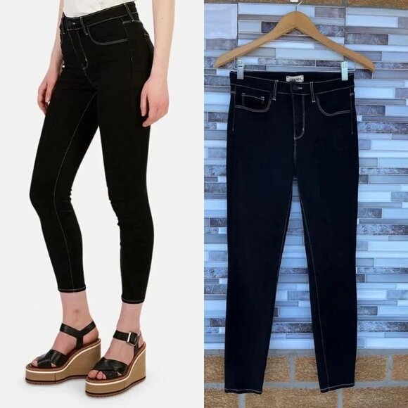 L'AGENCE Margot Skinny High Rise Noir Contrast 26 - Picture 3 of 15